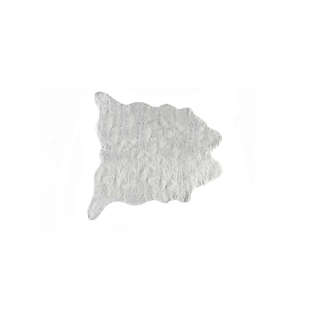 Homeroots Acrylic PlushPolyester Gray Rug 0.8 x 60 x 51 in. 358153